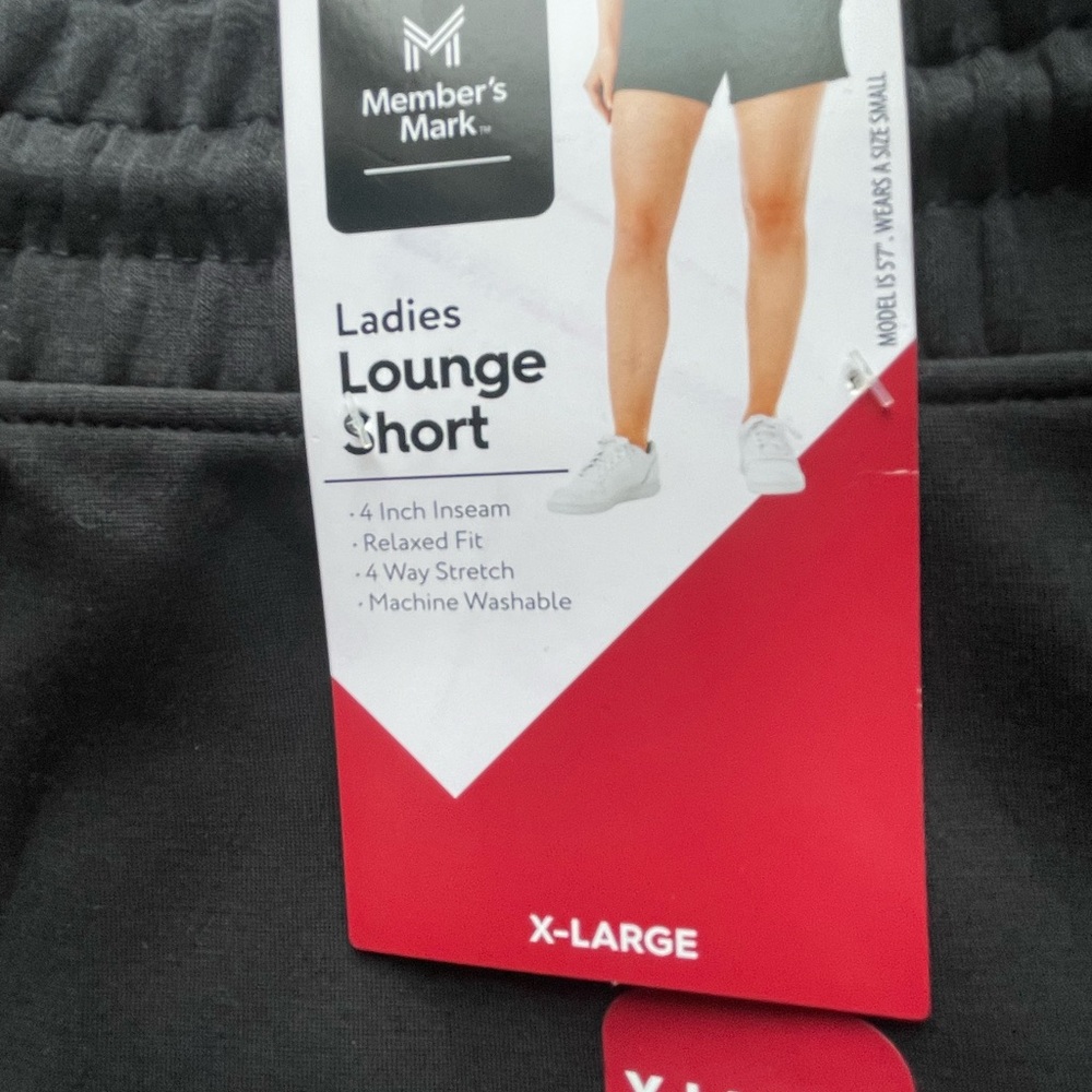 Set of 2 - Member's Mark Ladies Lounge Shorts - Black - Picture 3 of 5